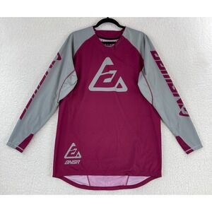 Answer Racing Elite Off-Road MX Jersey Shirt Mens Medium Gray Maroon Long Sleeve